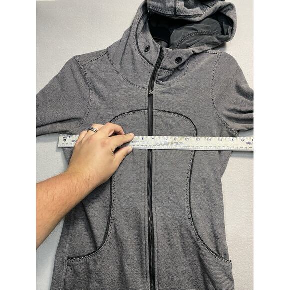 Lululemon Women's Size 6 Heather Gray Scuba Full Zip Hoodie Jacket Hooded Top - Picture 4 of 7